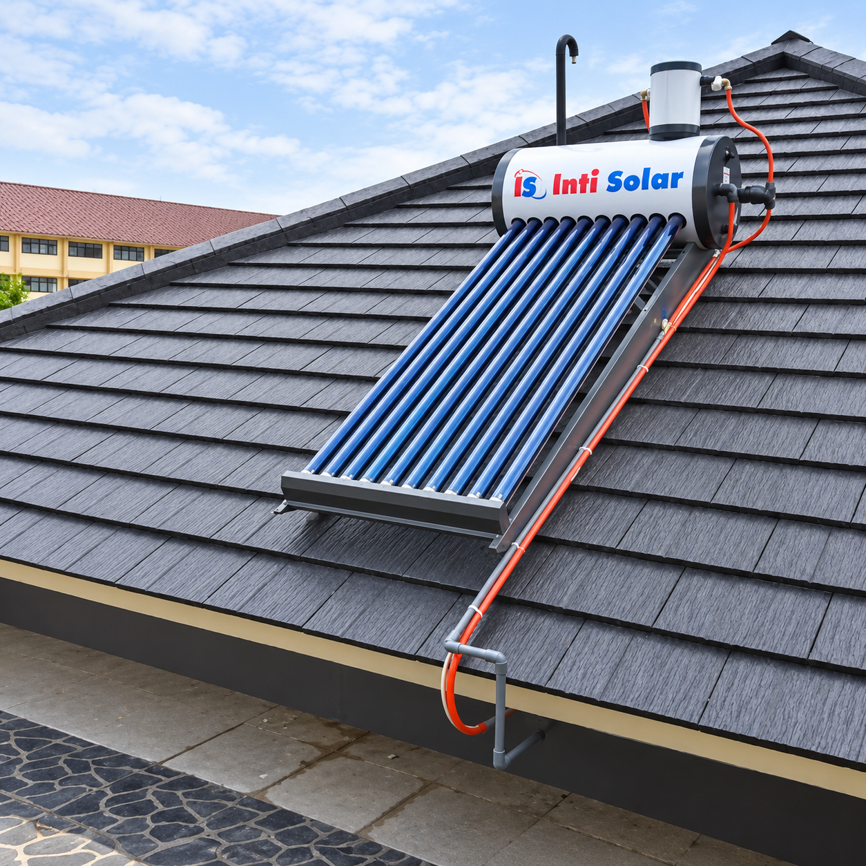 Cara mengatasi air lock pada pipa air panas Inti Solar